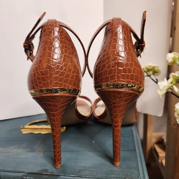 Aldo Brown Kalanda Sandals 4" Heels Size 9.5 M - Picture 2 of 8